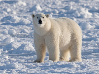 Polar bear (Ursus maritimus) on the pack ice north of Spitsbergen Island, Svalbard, Norway