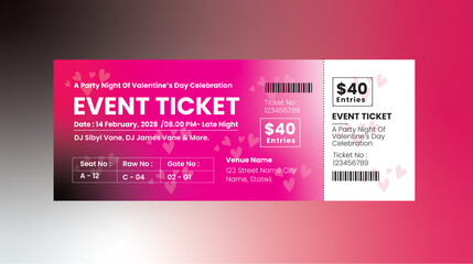 Valentines Party Event Ticket Design