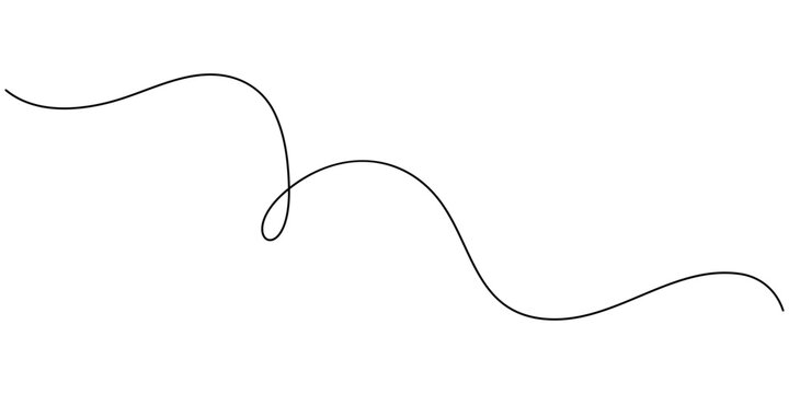 One continuous squiggle line. Curved single line.