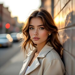 beautiful brunette with natural make up