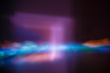 Glowing light painting on dark background