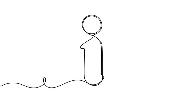 Video. Information symbol with one continuous line. One editable help desk line. Information line icon. Help desk icon, help .Animation on white background 4K.