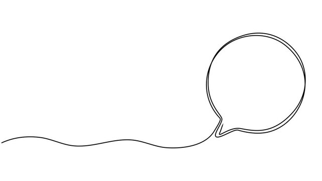 Video. Information symbol with one continuous line. One editable help desk line. Information line icon. Help desk icon, help .Animation on white background 4K.