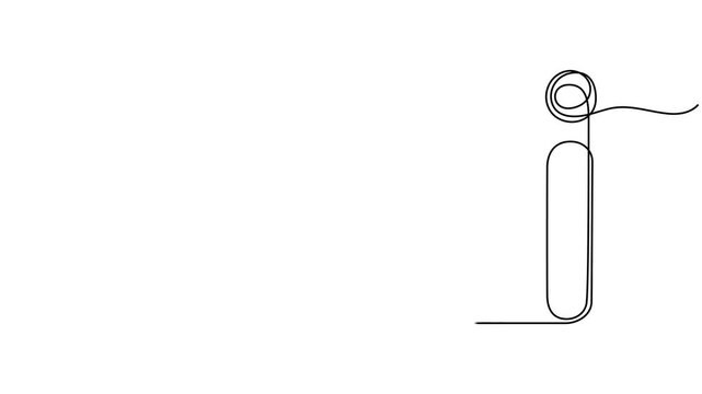 Video. Information symbol with one continuous line. One editable help desk line. Information line icon. Help desk icon, help .Animation on white background 4K.