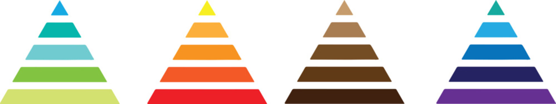 Vector set of  Pyramid Business graph. Tree set of pyramid infographic icon. Pyramid infographic set