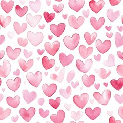 A Sea of Hearts: A vibrant watercolor pattern of hearts in shades of pink, delicately painted with soft edges, creates a playful and loving backdrop.