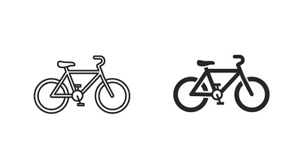 Obraz premium Minimalist black and white bicycle line art vector illustration isolated on white background