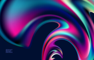 Abstract background of colorful liquid form. Glass round fluid shapes