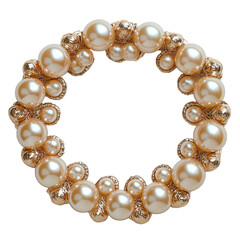 Obraz premium Elegant Pearl and Gold Bead Jewelry Black Background