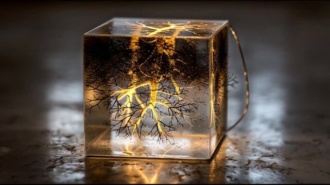 Symbolic Mind Trapped Glass Cube