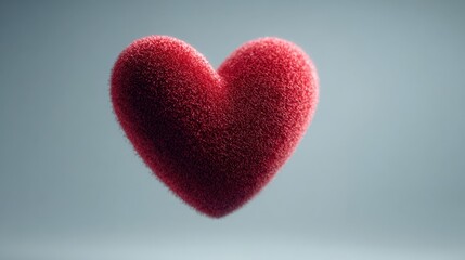 Fototapeta premium Soft Textured Heart Shape on Neutral Background for Valentine's Day, Love Themes, Romantic Expressions, and Feelings of Affection and Care