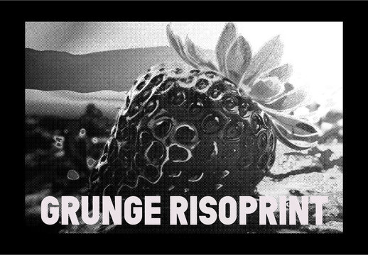 Black And White Dot Grain Grunge Risoprint Photo Effect
