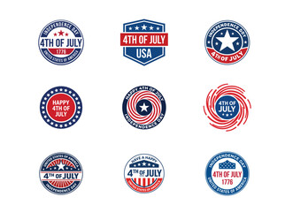 Naklejka premium 4th of July Independence Day Badge Collection