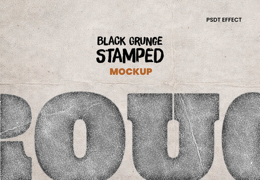 Black Grunge Distressed Stamped Mockup