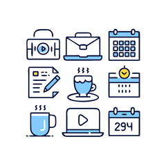 Professional productivity icons set for business and office use