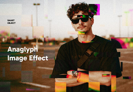 Glitch Distortion Photo Effect