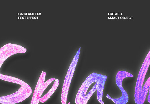 Handwritten Glitter Liquid Text Effect