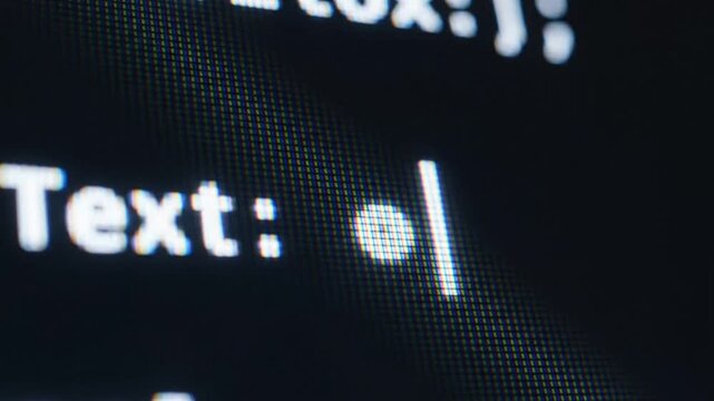 A computer screen displaying glowing white text and a blinking cursor on a dark background, showcasing digital code and command lines.