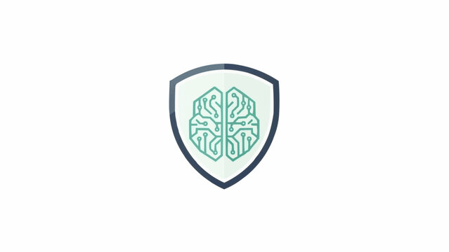 Shield with brain logo symbol.