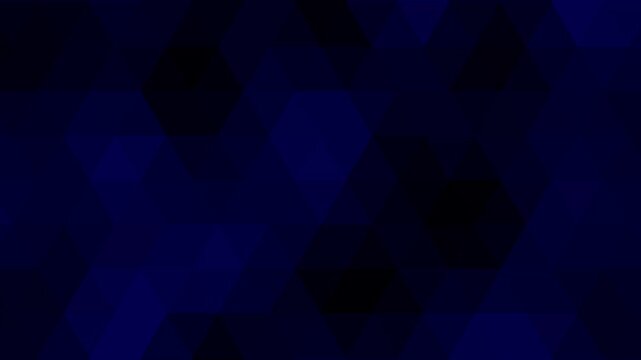 Dark blue black smooth mosaic triangle gradient color changing background animation