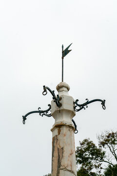 Historic pillory in Azaruja, Portugal, symbol of medieval justice, set in a charming village square, showcasing Portuguese heritage and architecture.
