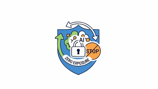 Stop sign on blue shield logo.