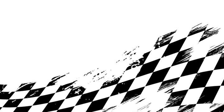 Checkered flag wave on white background design for sport race championship vector illustration.