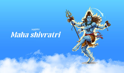 Happy Maha Shivratri , Lord Shiva Dancing Nataraja Pose &ndash; Strategy, Abstract, Conceptual, Religion, Culture, Festival, Spiritual, Devotion, Symbolism, Tradition