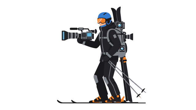 Ski filmmaker: capturing adventures on the slopes in modern flat style