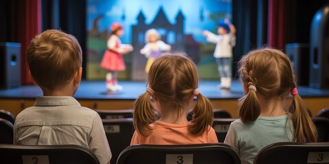 Children Watching a Play Performance on Stage