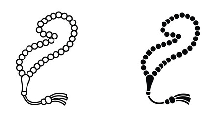 Obraz premium Black and white illustration of prayer beads