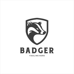 Aggressive Badger Head in The Shield Logo Design