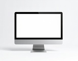 Computer monitor mock up isolated on white background