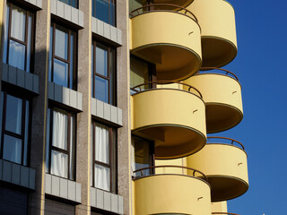 Residential buildings along via Canonica in Milan, Italy