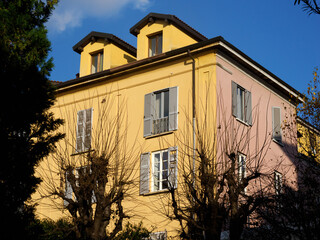 Historic building along via Ancona in Milan, Italy