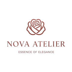 Nova Atelier Logo Elegant Rose Design.