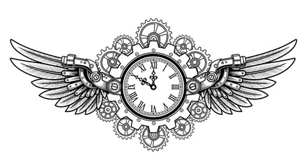clock with wings