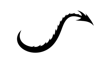 Obraz premium Black Dragon Tail Silhouette Isolated.