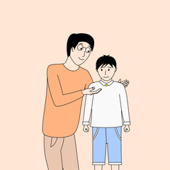 Obraz premium Man is helping a boy