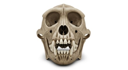 Obraz premium A detailed image of a primate skull with a neutral expression