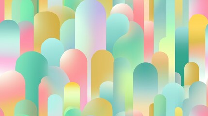 Abstract seamless pattern with soft rounded pastel shapes in spring colors, creating a modern decorative background for Easter and seasonal design.