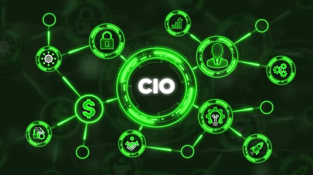 C I O Concept Chief Information Officer Technology Network Security Data Analysis Finance Business Strategy