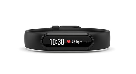 Black Fitness Tracker with Heart Rate Monitor.
