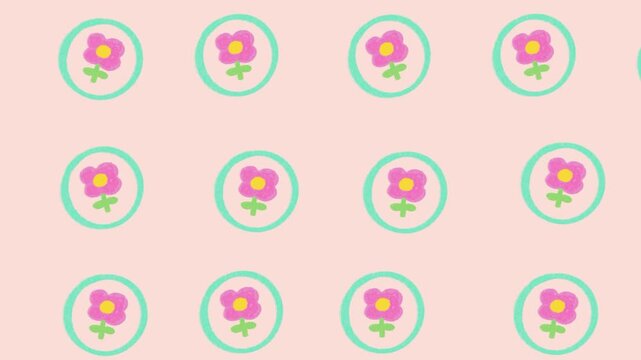 Set of blooming flowers