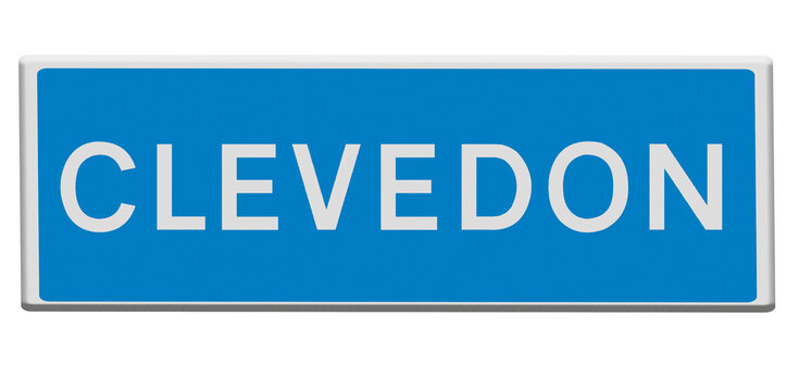 Digital compositeRoad sign city place name Clevedon in the UK