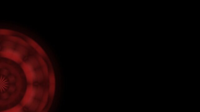 Abstract red circle with a black background, artistic design.