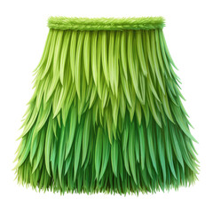 Digitally rendered Hawaiian skirt made of lush, vibrant green grass-like material
