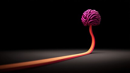 Abstract, stylized representation of the human mind connects via a glowing pathway against a dark backdrop
