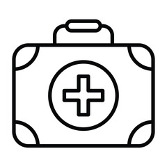 Obraz premium First Aid Kit Bag Icon, Medical And Healthcare Related Lineal Style Vector Icon.