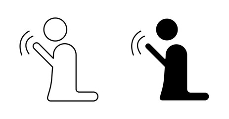 Muslim Prayer Time ,Worship Line Icon